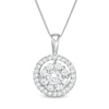 Thumbnail Image 0 of 1 CT. T.W. Certified Lab-Created Diamond Double Frame Pendant in 14K White Gold (F/SI2)