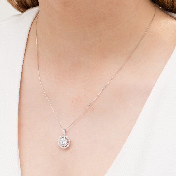 1 CT. T.w. Certified Lab-Grown Diamond Double Frame Pendant in 14K White Gold (F/Si2)