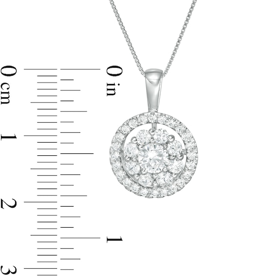 1 CT. T.w. Certified Lab-Grown Diamond Double Frame Pendant in 14K White Gold (F/Si2)