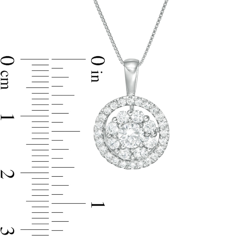 1 CT. T.W. Certified Lab-Created Diamond Double Frame Pendant in 14K White Gold (F/SI2)