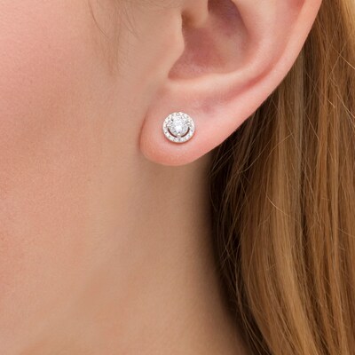 14k White Gold Round Diamond Simulant CZ SINGLE STUD Earring 3-Prong 1/8-1cttw,Excellent Quality 14k White Gold Round Diamond Simulant CZ SINGLE STUD Earring 3-Prong 1/8-1cttw,Excellent Quality