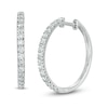 Thumbnail Image 1 of 1 CT. T.W. Certified Lab-Grown Diamond Hoop Earrings in 14K White Gold (F/SI2)