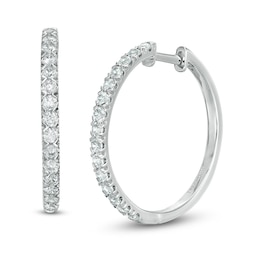 1 CT. T.W. Certified Lab-Grown Diamond Hoop Earrings in 14K White Gold (F/SI2)