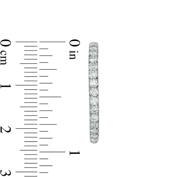 1 CT. T.w. Certified Lab-Grown Diamond Hoop Earrings in 14K White Gold (F/Si2)