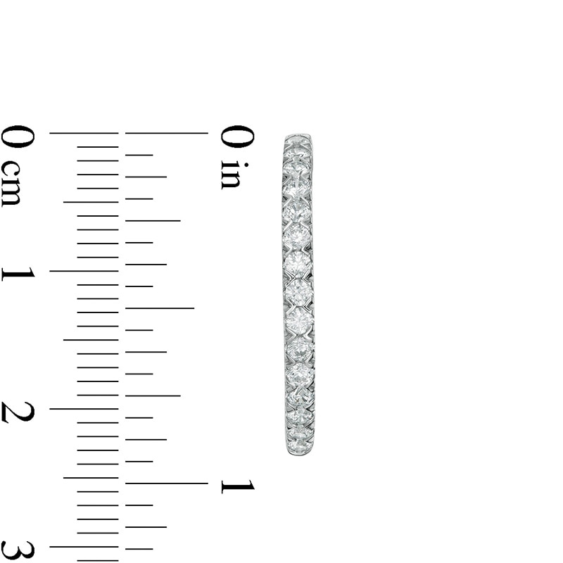 1 CT. T.W. Certified Lab-Created Diamond Hoop Earrings in 14K White Gold (F/SI2)