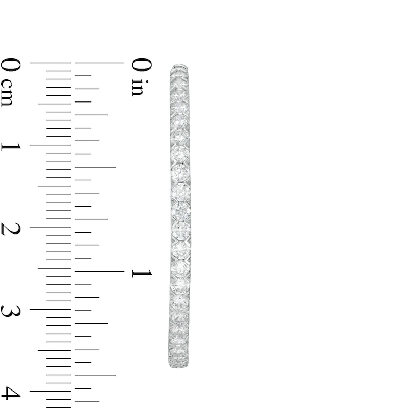 Main Image 3 of 2 CT. T.W. Certified Lab-Grown Diamond Hoop Earrings in 14K White Gold (F/SI2)