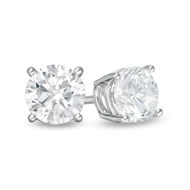 Lightbox 2-Carat Lab Grown Diamond Solitaire Stud Earrings in White/14K White Gold