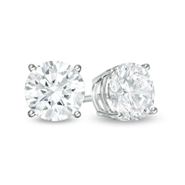 2 CT. T.W. Certified Lab-Grown Diamond Solitaire Stud Earrings in 14K White Gold (F/SI2)