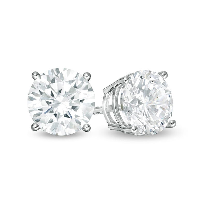 2 CT. T.W. Certified Lab-Created Diamond Solitaire Stud Earrings in 14K White Gold (F/SI2)