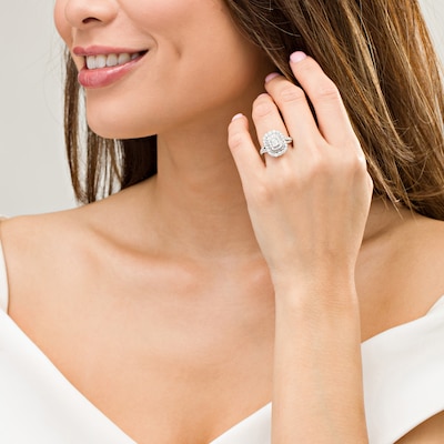 1.5 Ct Beautiful White Emerald Diamond 14K White Gold Over Engagement Ring