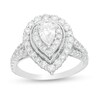 Thumbnail Image 1 of 1-1/2 CT. T.W. Pear-Shaped Diamond Double Frame Vintage-Style Engagement Ring in 14K White Gold