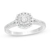 1/3 CT. T.W. Diamond Double Cushion Frame Vintage-Style Engagement Ring in 10K White Gold