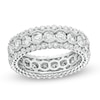 3 CT. T.W. Diamond Scallop Edge Vintage-Style Eternity Anniversary Band in 14K White Gold