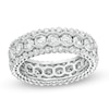 Thumbnail Image 1 of 3 CT. T.W. Diamond Scallop Edge Vintage-Style Eternity Anniversary Band in 14K White Gold