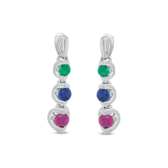 Mother's Graduated Birthstone Drop Earrings (1-3 Stones)