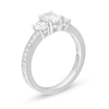 Thumbnail Image 3 of 1-1/2 CT. T.W. Certified Oval Lab-Grown Diamond Lined Past Present Future® Engagement Ring in 14K White Gold (G/SI2)