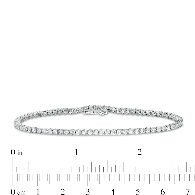 Main Image 4 of 3 CT. T.W. Certified Lab-Grown Diamond Tennis Bracelet in 14K White Gold (F/SI2) - 7.25"