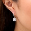 Thumbnail Image 2 of 1 CT. T.W. Lab-Grown Diamond Double Cushion Frame Drop Earrings in 14K White Gold (F/SI2)