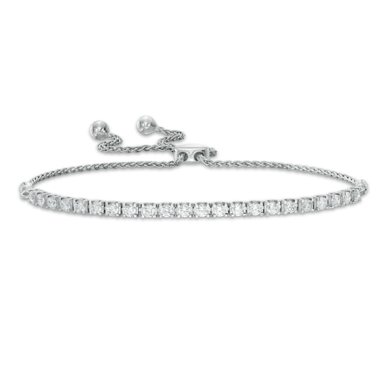 1 CT. T.w. Certified Lab-Grown Diamond Tennis Bolo Bracelet in 14K White Gold (F/Si2) - 9.0"