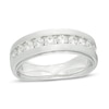 Thumbnail Image 1 of 1 CT. T.W. Diamond Satin Wedding Band in 10K White Gold