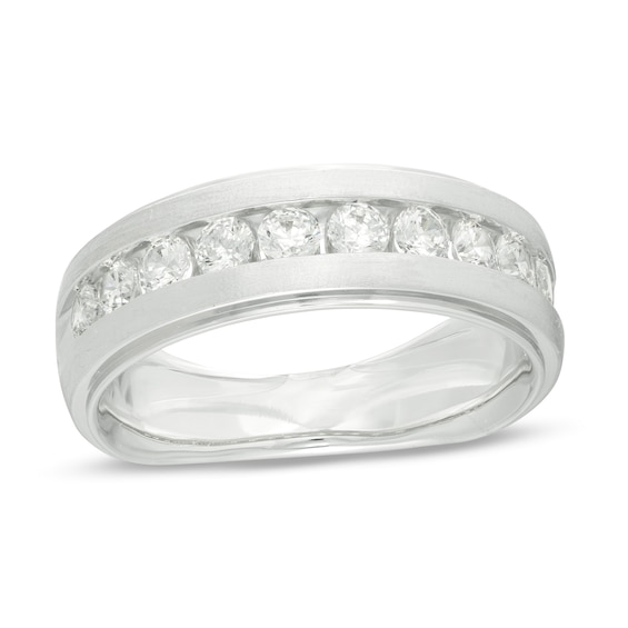 1 CT. T.w. Diamond Satin Wedding Band in 10K White Gold