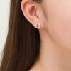 Thumbnail Image 2 of Child's 6.0mm Pink Cubic Zirconia Solitaire Flower Stud Earrings in 14K Gold