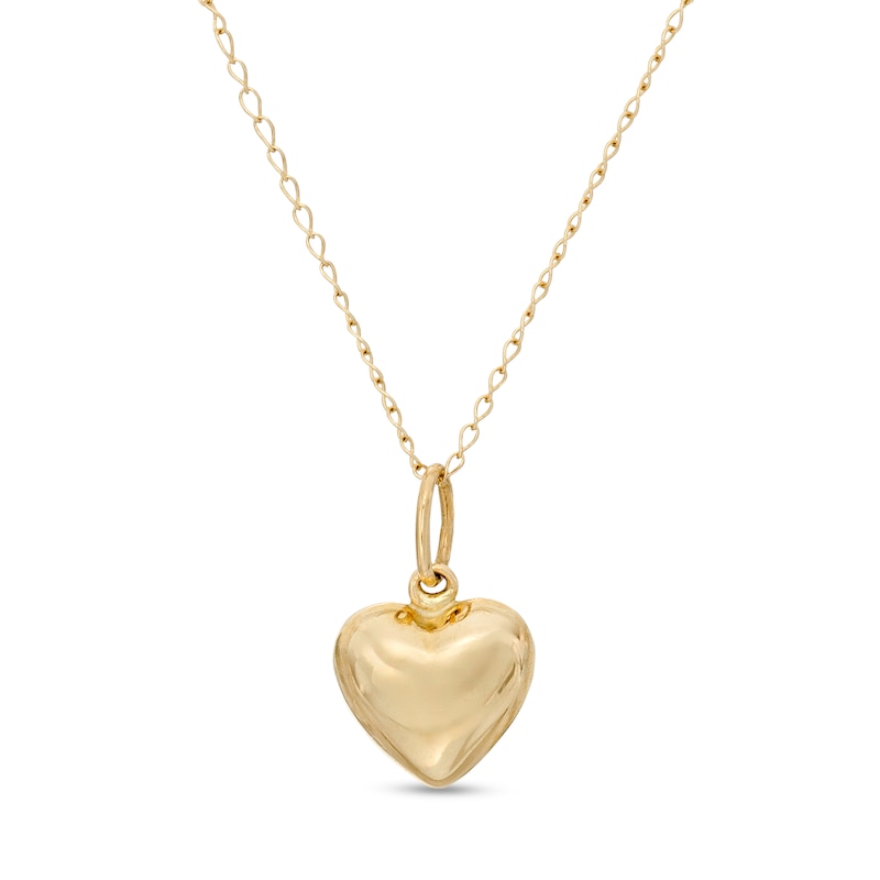 Zales Child's Puffed Heart Pendant in 14K Gold - 13