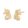 Thumbnail Image 1 of Child's Cubic Zirconia Mini Unicorn Stud Earrings in 14K Gold