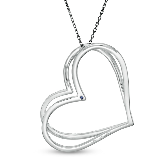 The Kindred Heart from Vera Wang Love Collection 5/8 CT. T.w. Black Diamond Pendant in Sterling Silver - 19"