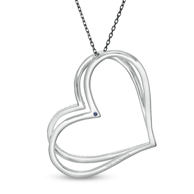 Main Image 3 of The Kindred Heart from Vera Wang Love Collection 5/8 CT. T.W. Black Diamond Pendant in Sterling Silver - 19"