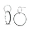 Thumbnail Image 1 of Vera Wang Love Collection 1/2 CT. T.W. Black Diamond Interlocking Circles Drop Earrings in Sterling Silver
