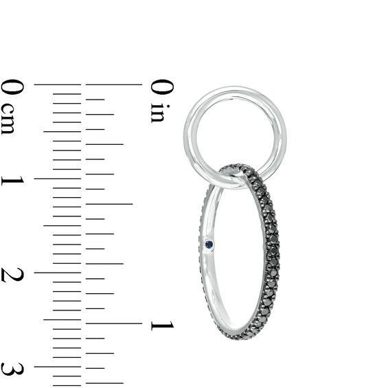 Vera Wang Love Collection 1/2 CT. T.w. Black Diamond Interlocking Circles Drop Earrings in Sterling Silver