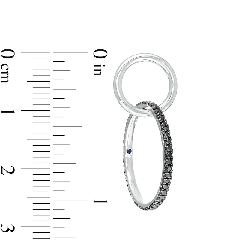Main Image 2 of Vera Wang Love Collection 1/2 CT. T.W. Black Diamond Interlocking Circles Drop Earrings in Sterling Silver