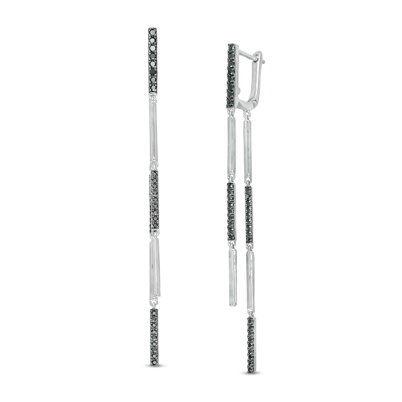 Main Image 1 of Vera Wang Love Collection 1/3 CT. T.W. Black Diamond Linear Drop Earrings in Sterling Silver