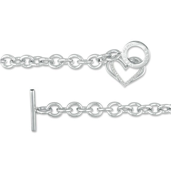 The Kindred Heart from Vera Wang Love Collection 1/10 CT. T.w. Diamond Toggle Bracelet in Sterling Silver