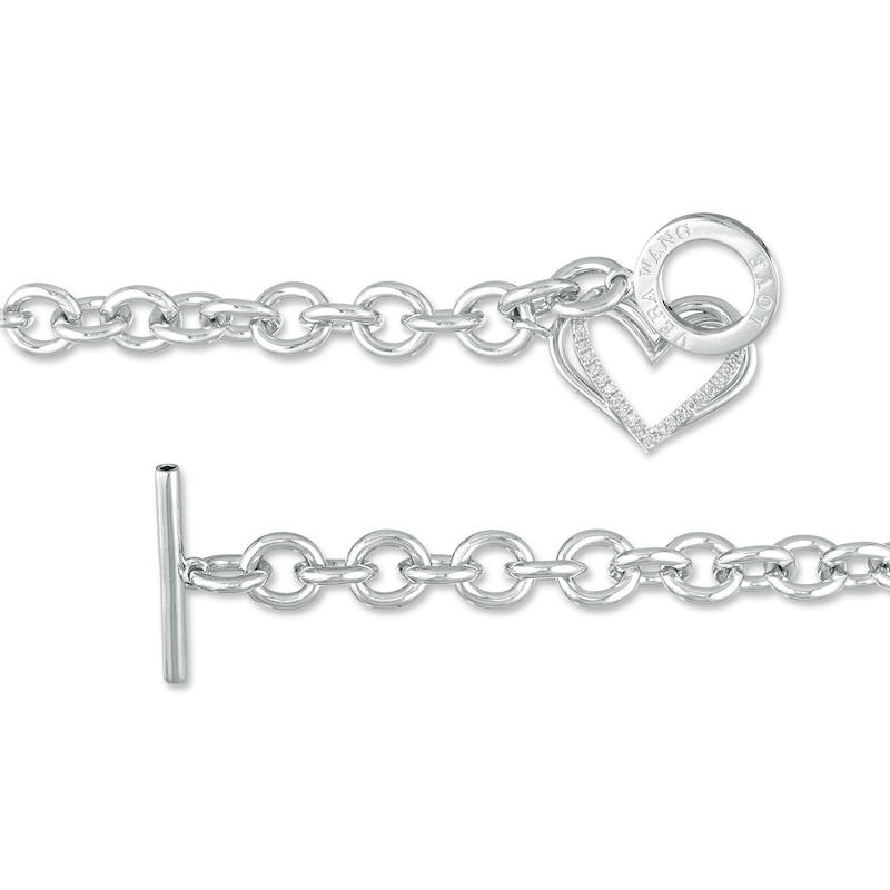 Main Image 2 of The Kindred Heart from Vera Wang Love Collection 1/10 CT. T.W. Diamond Toggle Bracelet in Sterling Silver