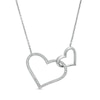 Thumbnail Image 0 of Vera Wang Love Collection 1/6 CT. T.W. Diamond Interlocking Double Heart Necklace in Sterling Silver - 19"