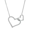 Thumbnail Image 1 of Vera Wang Love Collection 1/6 CT. T.W. Diamond Interlocking Double Heart Necklace in Sterling Silver - 19"
