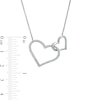 Thumbnail Image 4 of Vera Wang Love Collection 1/6 CT. T.W. Diamond Interlocking Double Heart Necklace in Sterling Silver - 19"