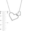 Thumbnail Image 5 of Vera Wang Love Collection 1/6 CT. T.W. Diamond Interlocking Double Heart Necklace in Sterling Silver - 19"