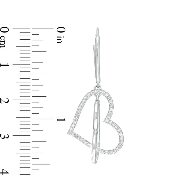 The Kindred Heart from Vera Wang Love Collection 1/3 CT. T.w. Diamond Interlocking Drop Earrings in Sterling Silver