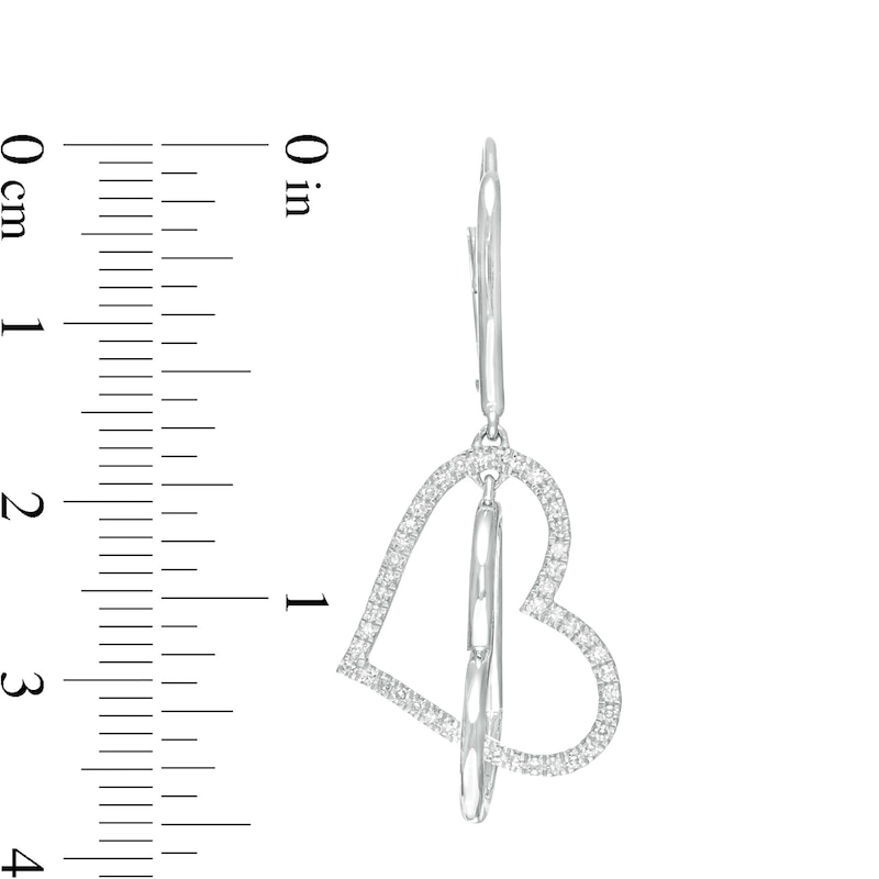 Main Image 2 of The Kindred Heart from Vera Wang Love Collection 1/3 CT. T.W. Diamond Interlocking Drop Earrings in Sterling Silver