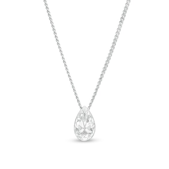 1/3 CT. Pear-Shaped Diamond Solitaire Pendant in 14K White Gold