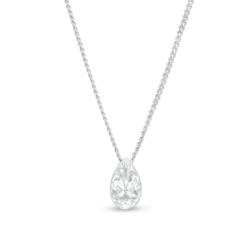 Main Image 1 of 1/3 CT. Pear-Shaped Diamond Solitaire Pendant in 14K White Gold