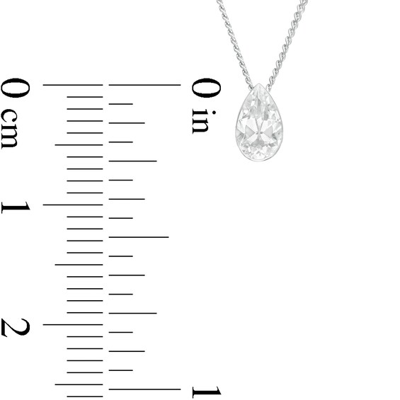 1/3 CT. Pear-Shaped Diamond Solitaire Pendant in 14K White Gold