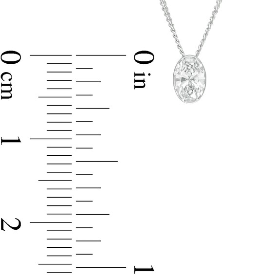 1/3 CT. Oval Diamond Solitaire Pendant in 14K White Gold