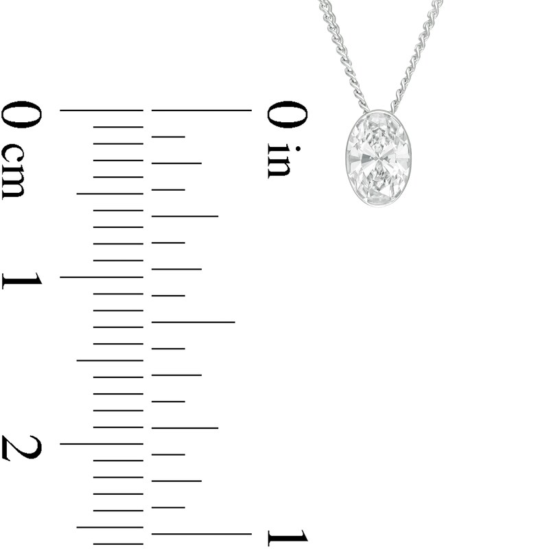 Main Image 3 of 1/3 CT. Oval Diamond Solitaire Pendant in 14K White Gold