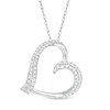Thumbnail Image 1 of 1/2 CT. T.W. Diamond Tilted Heart Pendant in Sterling Silver