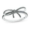 Thumbnail Image 1 of Vera Wang Love Collection 1/4 CT. T.W. Black Diamond Bow Ring in Sterling Silver