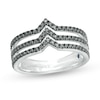 Thumbnail Image 0 of Vera Wang Love Collection 1/2 CT. T.W. Black Diamond Multi-Row Chevron Ring in Sterling Silver